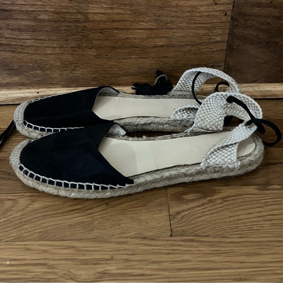J. Crew Suede Black Espadrille Wrap Tie Ankle Sandals Women’s Size: 9 - Picture 5 of 6